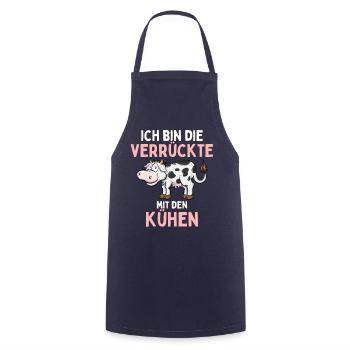 ICH BIN DIE VERRÜCKTE MIT DEN KÜHEN Lustiges - Kochschürze - Navy - Vorne - AI Model Male 185 dark (185cm)
