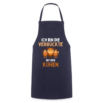 ICH BIN DIE VERRÜCKTE MIT DEN KÜHEN Lustiges - Kochschürze - Navy - Vorne - AI Model Male 185 dark (185cm)