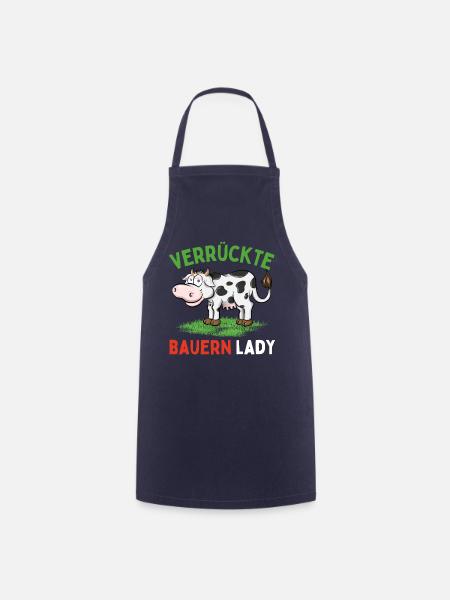 VERRÜCKTE BAUERN LADY - Lustiges Bauerin - Kochschürze - Navy