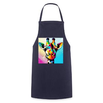 Girafe Pop Art - Tablier de cuisine - marine - Devant - AI Model Male 185 dark (185cm)