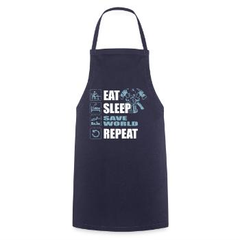 Firefighter Firefighter Woman Saves the World - Cooking Apron - navy - Front - AI Model Male 185 dark (185cm)