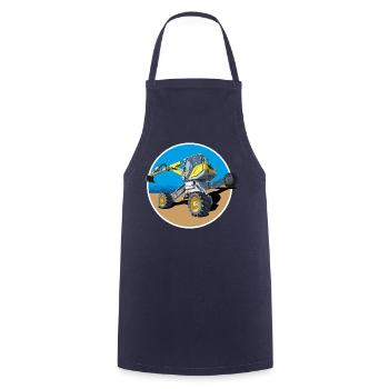 Er baggert dort wo andere Bagger niemals hinkommen - Kochschürze - Navy - Vorne - AI Model Male 185 dark (185cm)