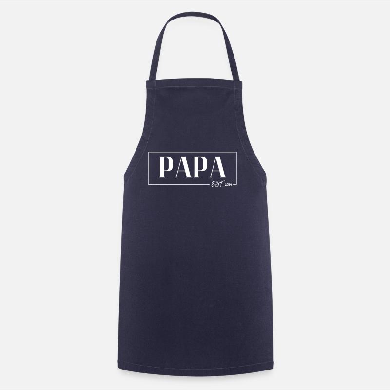 PAPA EST 2024 : Vater 2024 - Das Daddy Vatertag - Kochschürze - Navy