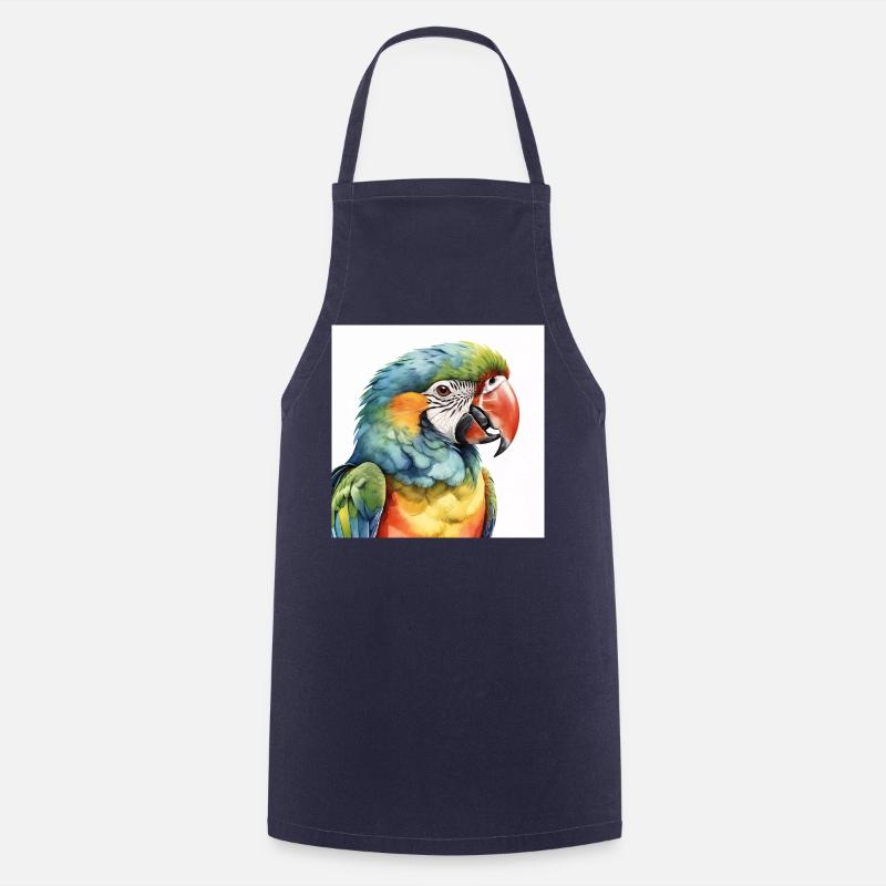 Ara aquarelle - Tablier de cuisine - marine
