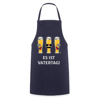 Es Ist Vatertag! (3 Biergläser / Bier / 4C) - Kochschürze - Navy - Vorne - AI Model Male 185 dark (185cm)