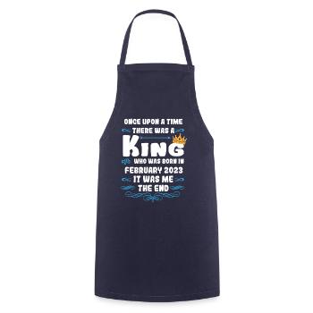 Once upon a time there was a king. February 2023 Birthday - Cooking Apron - navy - Front - AI Model Male 185 dark (185cm)