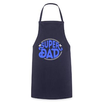 SUPER DAD - Dad Daddy Dad Daddy Father's Day - Cooking Apron - navy - Front - AI Model Male 185 dark (185cm)