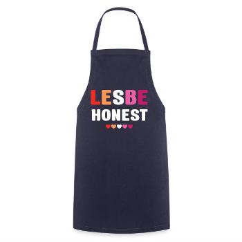 LGBTQ Pride Month - Lesbe Honest - Cooking Apron - navy - Front - AI Model Male 185 dark (185cm)