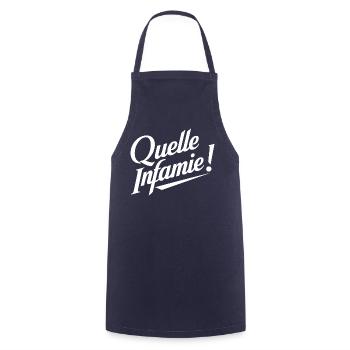 Quelle infamie - Tablier de cuisine - marine - Devant - AI Model Male 185 dark (185cm)