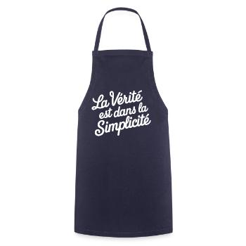 La vérité est dans la simplicité - Tablier de cuisine - marine - Devant - AI Model Male 185 dark (185cm)