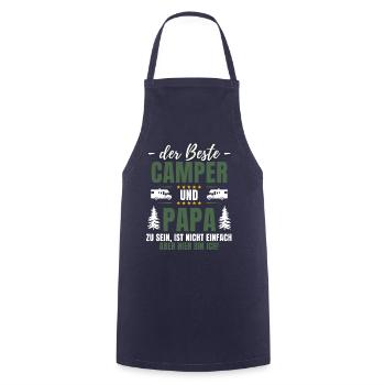 LE MEILLEUR CAMPEUR ET PAPA - Camping amusant - Tablier de cuisine - marine - Devant - AI Model Male 185 dark (185cm)