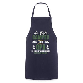 LE MEILLEUR CAMPEUR ET GRAND-PÈRE - Fun Camping - Tablier de cuisine - marine - Devant - AI Model Male 185 dark (185cm)