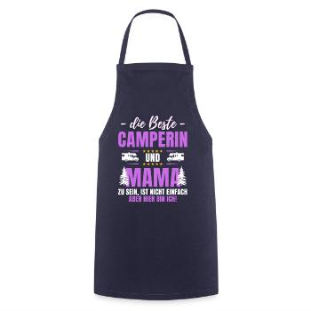 The Best Camper & Mom! Camper Tours - Cooking Apron - navy - Front - AI Model Male 185 dark (185cm)