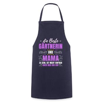 Being the best gardener and mom is not - Cooking Apron - navy - Front - AI Model Male 185 dark (185cm)
