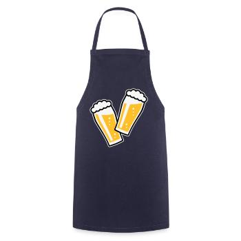 2 Biergläser Stoßen An (Bier / Willibecher / 3C) - Kochschürze - Navy - Vorne - AI Model Male 185 dark (185cm)