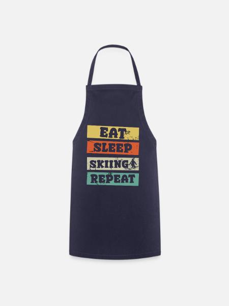 eat sleep skiing repeat - Kochschürze - Navy