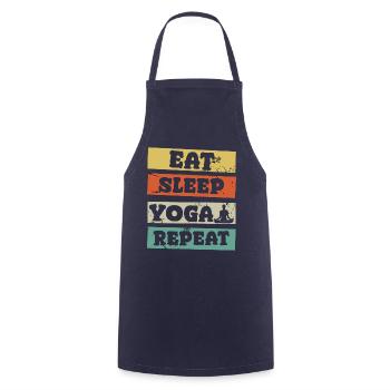 eat sleep yoga repeat - Kochschürze - Navy - Vorne - AI Model Male 185 dark (185cm)