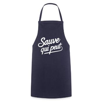Sauve qui peut - Tablier de cuisine - marine - Devant - AI Model Male 185 dark (185cm)