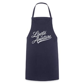 Liberté et aventure - Tablier de cuisine - marine - Devant - AI Model Male 185 dark (185cm)