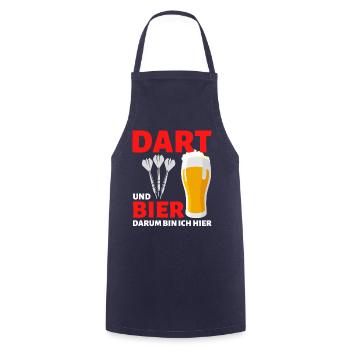 Darts and beer That's why I'm here – funny darts - Cooking Apron - navy - Front - AI Model Male 185 dark (185cm)