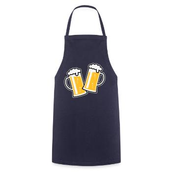 2 Maßkrüge Stoßen An (Bier / Bierseidel / 3C) - Kochschürze - Navy - Vorne - AI Model Male 185 dark (185cm)