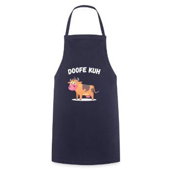 Funny Saying: Stupid Cow - Fun Sayings for - Cooking Apron - navy - Front - AI Model Male 185 dark (185cm)