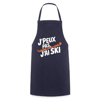 J'peux pas, j'ai ski - Tablier de cuisine - marine - Devant - AI Model Male 185 dark (185cm)