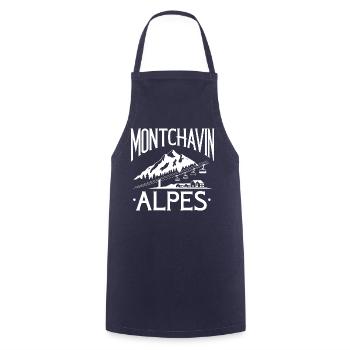 Montchavin - Alpes - Tablier de cuisine - marine - Devant - AI Model Male 185 dark (185cm)
