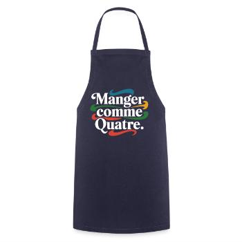 Manger comme quatre - Tablier de cuisine - marine - Devant - AI Model Male 185 dark (185cm)