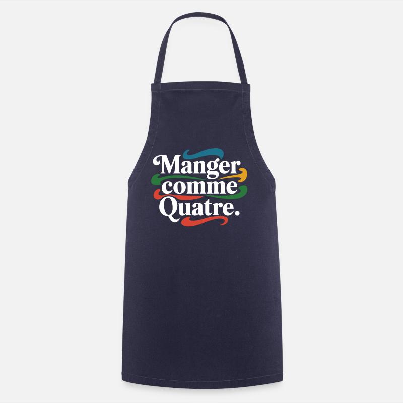 Manger comme quatre - Tablier de cuisine - marine
