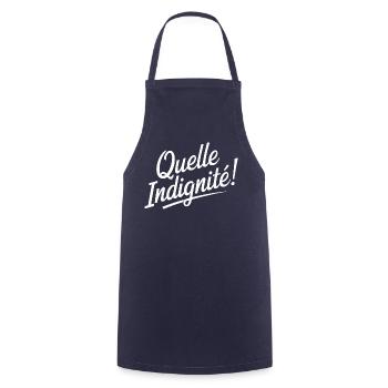 Quelle indignité ! - Tablier de cuisine - marine - Devant - AI Model Male 185 dark (185cm)