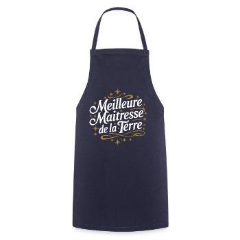 Meilleure maîtresse de la Terre - Tablier de cuisine - marine - Devant - AI Model Male 185 dark (185cm)