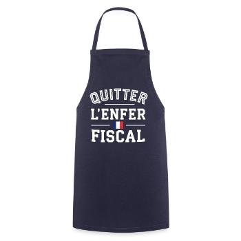 Quitter l'enfer fiscal - Tablier de cuisine - marine - Devant - AI Model Male 185 dark (185cm)