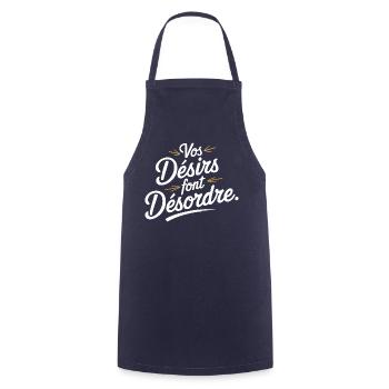 Vos désirs font désordre - Tablier de cuisine - marine - Devant - AI Model Male 185 dark (185cm)