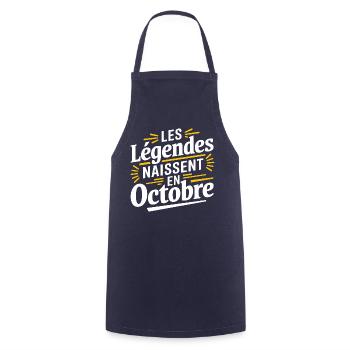 Les légendes naissent en octobre - Tablier de cuisine - marine - Devant - AI Model Male 185 dark (185cm)