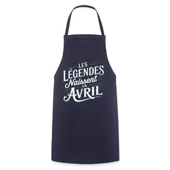 Les légendes naissent en avril - Tablier de cuisine - marine - Devant - AI Model Male 185 dark (185cm)
