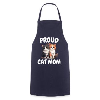 fier chat maman chat amant chaton drôle - Tablier de cuisine - marine - Devant - AI Model Male 185 dark (185cm)