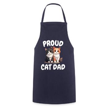 Fier amoureux des chats - Chatte Joie pour - Tablier de cuisine - marine - Devant - AI Model Male 185 dark (185cm)
