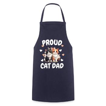 Proud Cat Dad : Drôles de chats pour - Tablier de cuisine - marine - Devant - AI Model Male 185 dark (185cm)