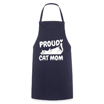 Stolze Katzenmama Lustig Katze Kätzchen - Kochschürze - Navy - Vorne - AI Model Male 185 dark (185cm)