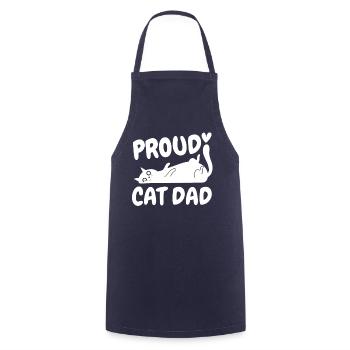 Proud Cats Dad Funny Cat Kitten - Cooking Apron - navy - Front - AI Model Male 185 dark (185cm)