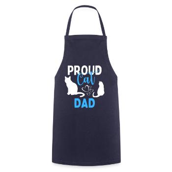 Proud Cat Dad Kätzchen Katzenliebhaber Lustig - Kochschürze - Navy - Vorne - AI Model Male 185 dark (185cm)