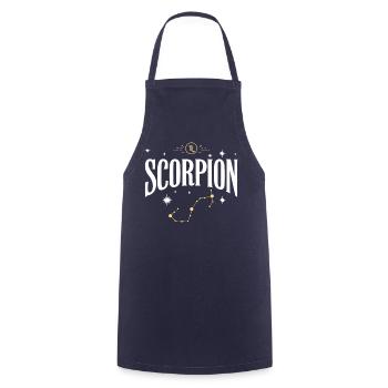 Signe astro scorpion - Tablier de cuisine - marine - Devant - AI Model Male 185 dark (185cm)