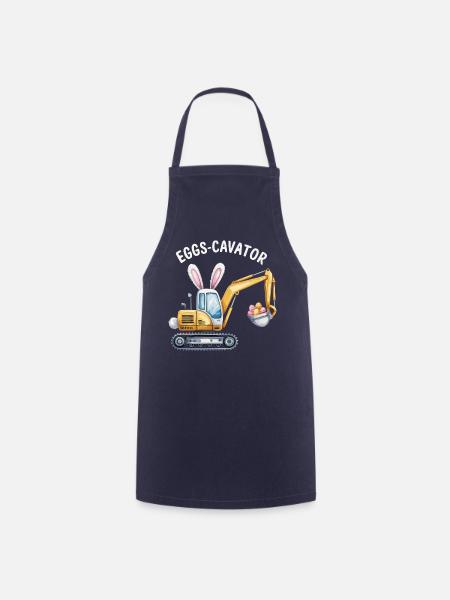 Eggs-cavator Oster-Bagger mit Hasenohren - Kochschürze - Navy