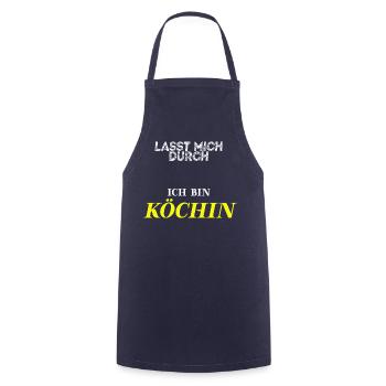 Lasst mich durch, ich bin Köchin Geschenkidee - Kochschürze - Navy - Vorne - AI Model Male 185 dark (185cm)