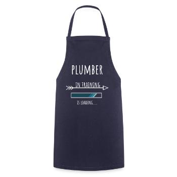 Plumber in Training Gift - Cooking Apron - navy - Front - AI Model Male 185 dark (185cm)