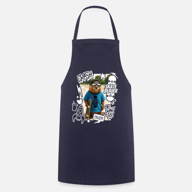 Skate Beaver - Cooking Apron - navy