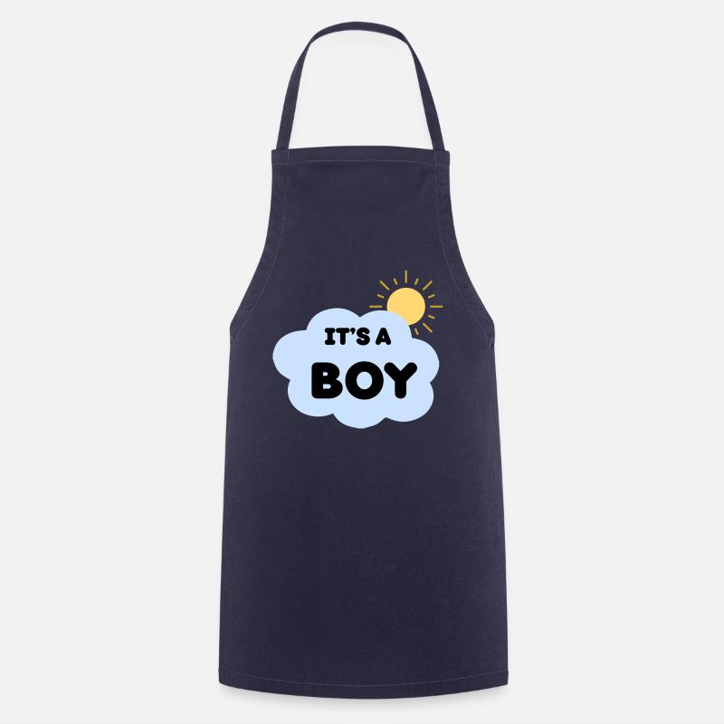 Announcement Birth Boy Cloud Sun it's a Boy - Cooking Apron - navy