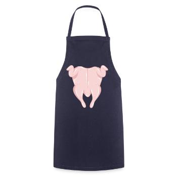 roast chicken – humorous kitchen illustration - Cooking Apron - navy - Front - AI Model Male 185 dark (185cm)