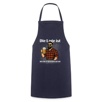 Die Lage ist besäufniserregend saufen JGA Bier - Kochschürze - Navy - Vorne - AI Model Male 185 dark (185cm)